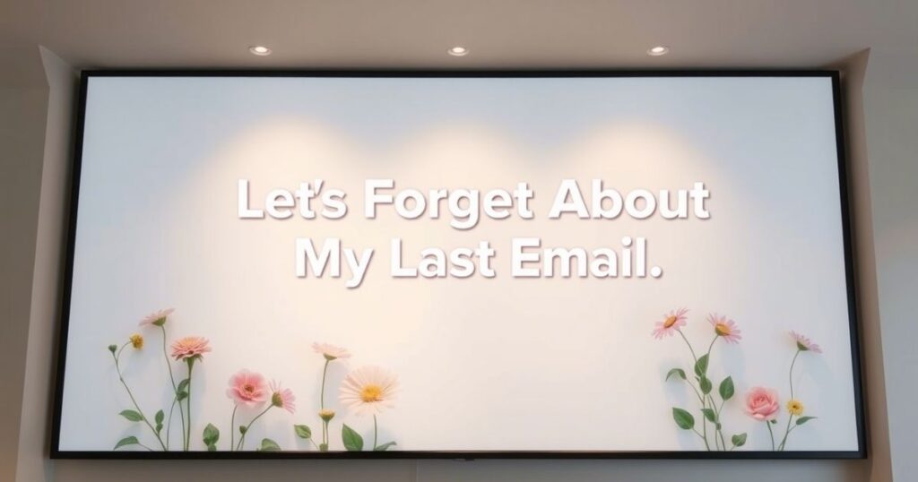 Let’s Forget About My Last Email