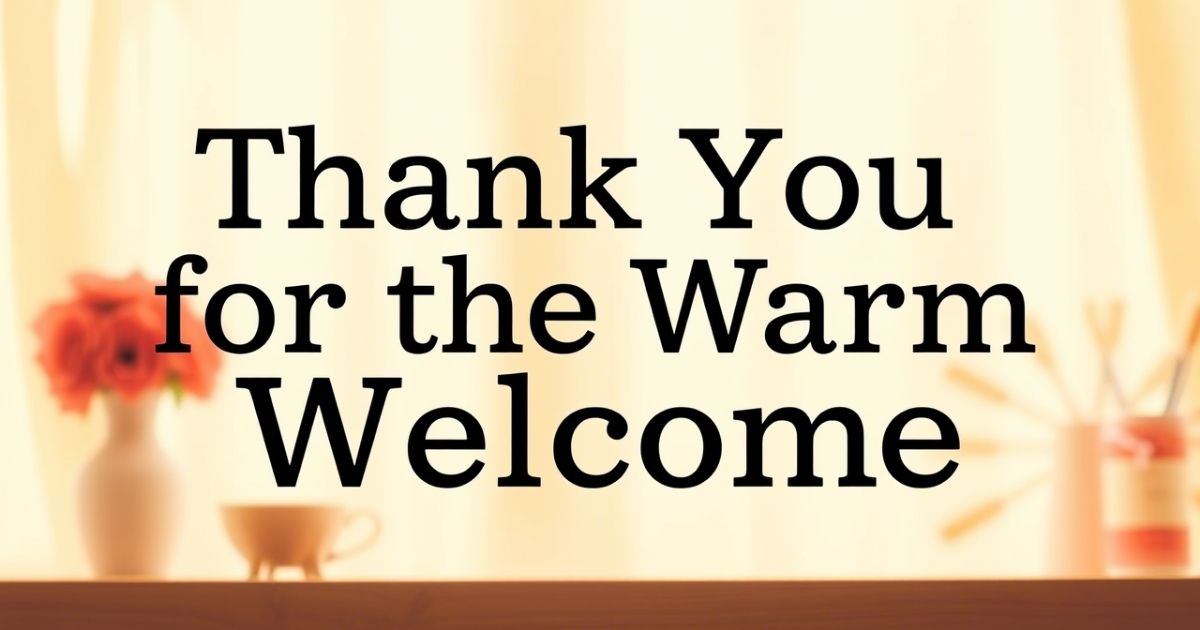 Thank You for the Warm Welcome