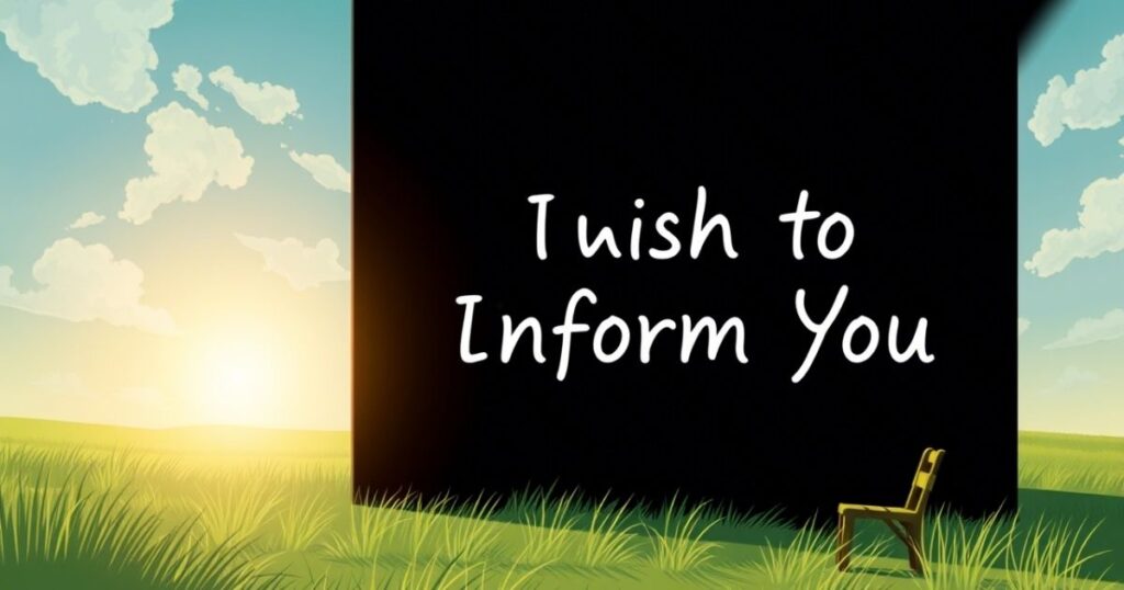 I Wish to Inform You
